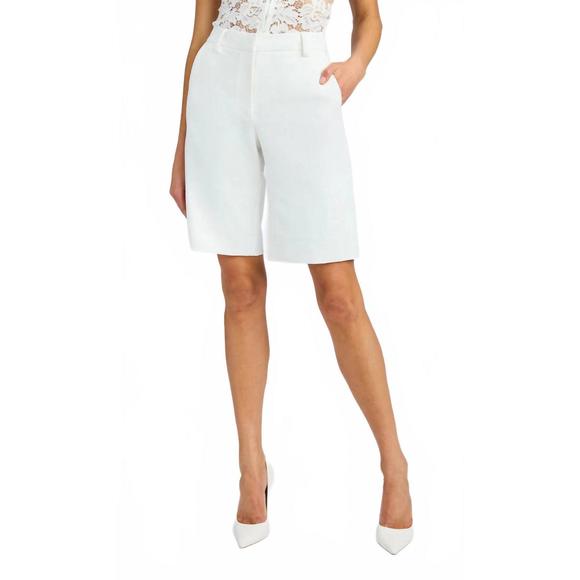 NEW GENERATION LOVE katina crepe bermuda shorts in white
